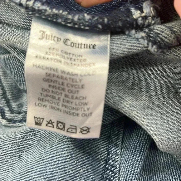 JUICY COUTURE DENIM WIDE LEG OVERALL WITH RELEASE HEM in Medium Wash medium - Picture 4 of 12